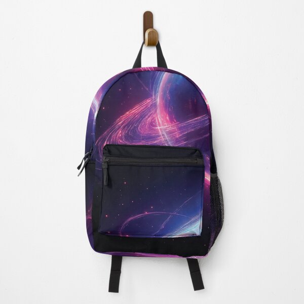 Item preview, A vibrant design for futuristic planet surrounded by glowing rings and streaks of light. designed and sold by HEMRO.
