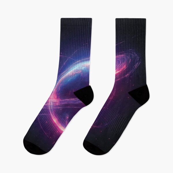 Item preview, A vibrant design for futuristic planet surrounded by glowing rings and streaks of light. designed and sold by HEMRO.