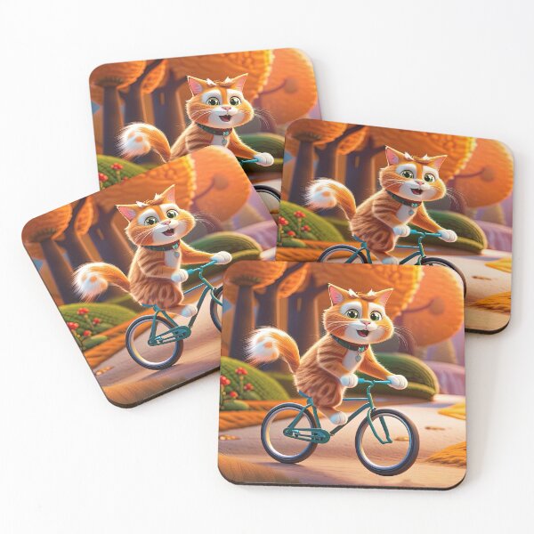 Item preview, Cat riding a bicycle designed and sold by lalylaura.