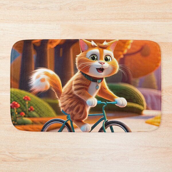 Item preview, Cat riding a bicycle designed and sold by lalylaura.