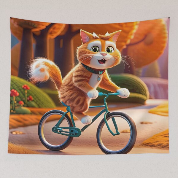 Item preview, Cat riding a bicycle designed and sold by lalylaura.