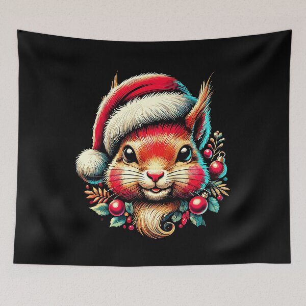 Item preview, Christmas Squirrel With Hat designed and sold by LuminOrb.
