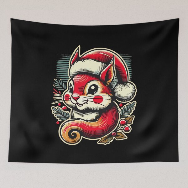 Item preview, Merry Christmas Squirrel With Hat And designed and sold by LuminOrb.