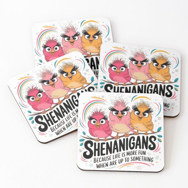 Item preview, Mischievous Birds "Shenanigans" Funny Cartoon Design designed and sold by GemBob Creations.