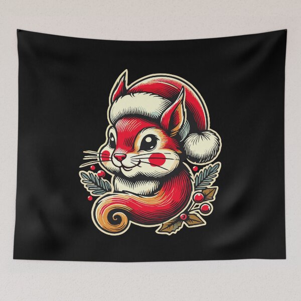 Item preview, Merry Christmas Squirrel With Cap designed and sold by LuminOrb.
