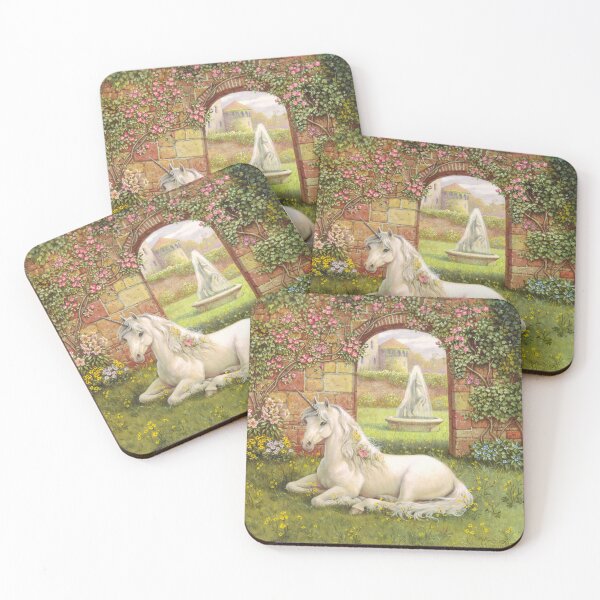 Unicorn Garden Coasters (Set of 4)