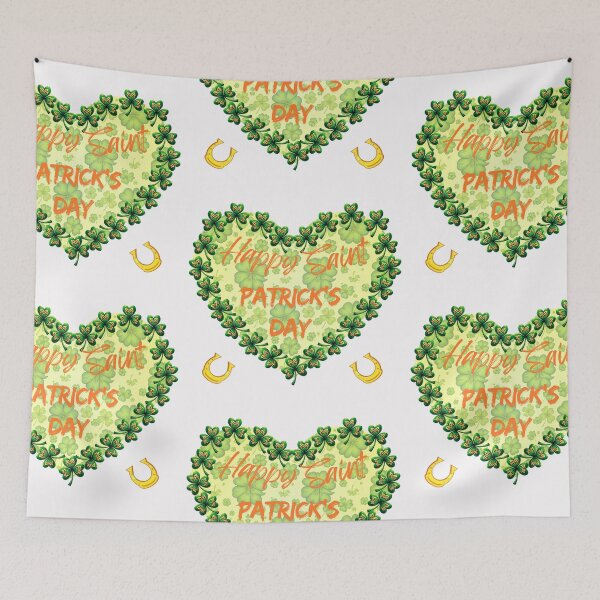 Item preview, St. Patrick's Lucky Charm: A harmonious heart pattern featuring shamrocks of various sizes and shades of green, arranged in a heart shape to give a pleasing and balanced design. designed and sold by Grang Art Artistic Designs.