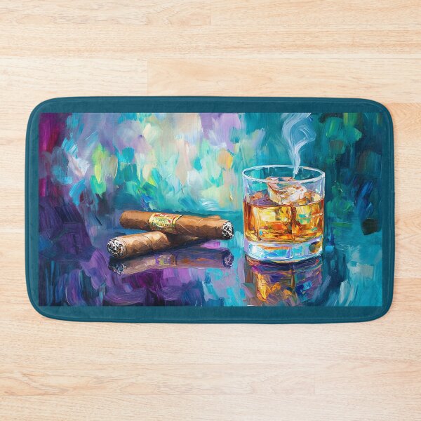 Item preview, Whiskey and Cigars - Bold Brushstrokes, Vibrant Energy, and Luxurious Indulgence Generative AI designed and sold by OlfactoART Studio.