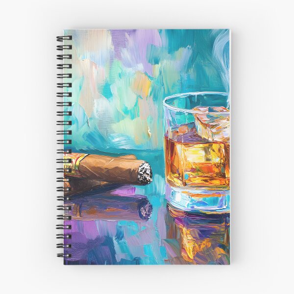 Item preview, Whiskey and Cigars - Bold Brushstrokes, Vibrant Energy, and Luxurious Indulgence Generative AI designed and sold by OlfactoART Studio.