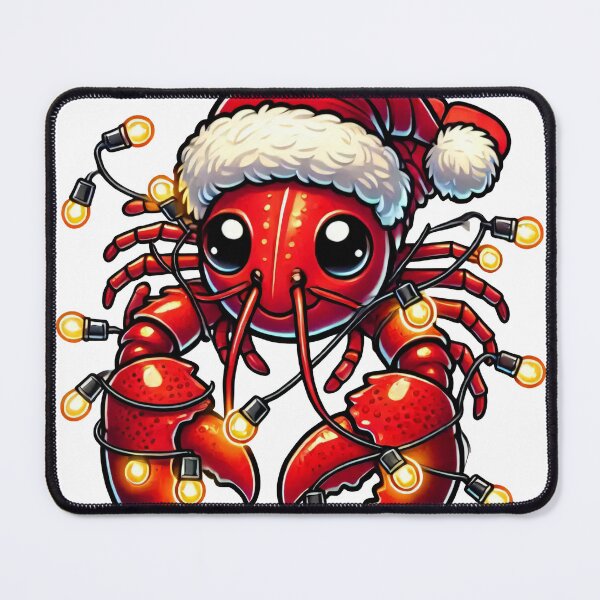 Item preview, Festive Lobster with Santa Hat and Christmas Lights designed and sold by AIARTIST1.