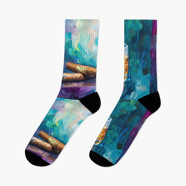 Item preview, Whiskey and Cigars - Bold Brushstrokes, Vibrant Energy, and Luxurious Indulgence Generative AI designed and sold by OlfactoART Studio.