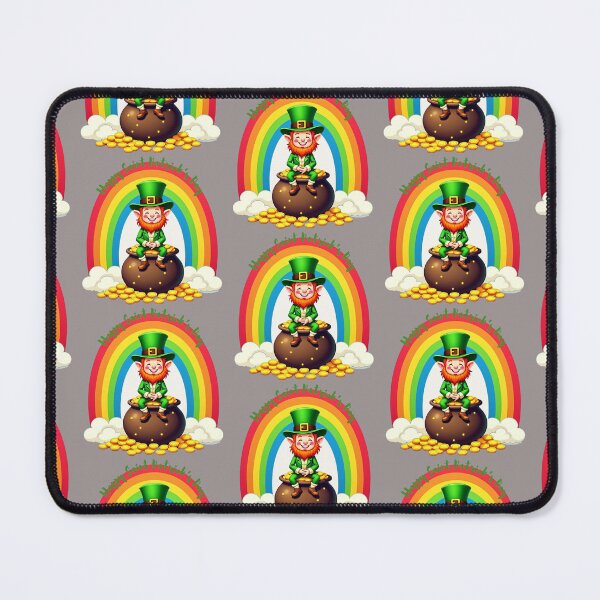 Item preview, leprechaun's Pot of Gold: A harmonious Saint Patrick's image featuring a leprechaun sitting on a pot of gold beneath a colorful rainbow to give a pleasing and balanced design. designed and sold by Grang Art Artistic Designs.