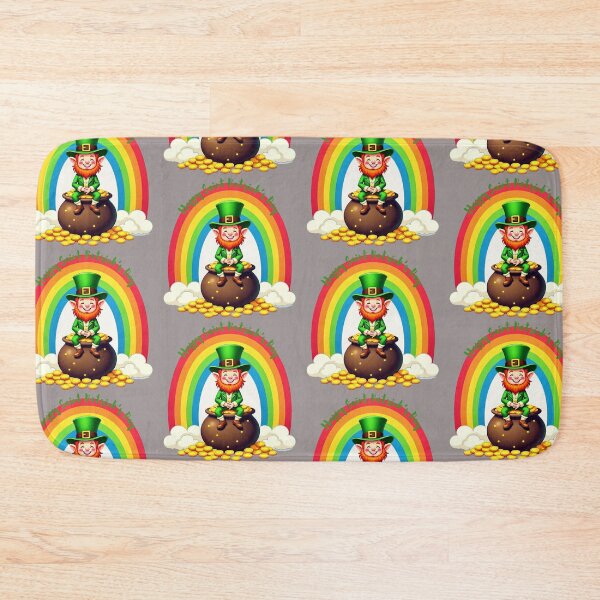 Item preview, leprechaun's Pot of Gold: A harmonious Saint Patrick's image featuring a leprechaun sitting on a pot of gold beneath a colorful rainbow to give a pleasing and balanced design. designed and sold by Grang Art Artistic Designs.