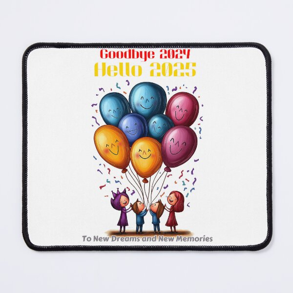 Item preview, Goodbye 2024, Hello 2025, New Year Celebration, Colorful Balloons, New Dreams, New Memories, Year Transition, Festive Illustration designed and sold by BukkyStory.