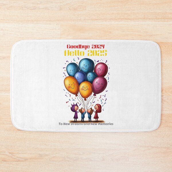 Item preview, Goodbye 2024, Hello 2025, New Year Celebration, Colorful Balloons, New Dreams, New Memories, Year Transition, Festive Illustration designed and sold by BukkyStory.