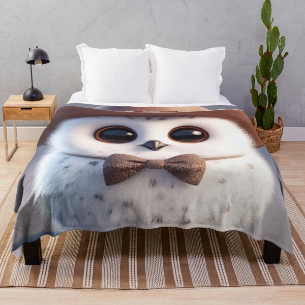 Item preview, Cute white fluffy owl with a cowboy hat designed and sold by lalylaura.