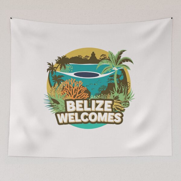 Item preview, Belize Welcomes Flag Map Culture designed and sold by AnimalsDH305.