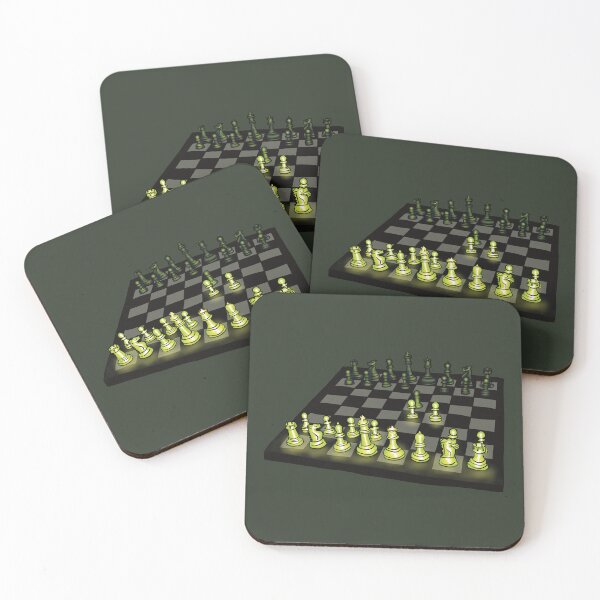 Item preview, Chess Gift, Queen’s Gambit Opening Move, Chess Board with Glowing Pieces designed and sold by mermaidronnie.