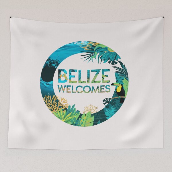 Item preview, Belize Welcomes Flag Map Culture designed and sold by AnimalsDH305.