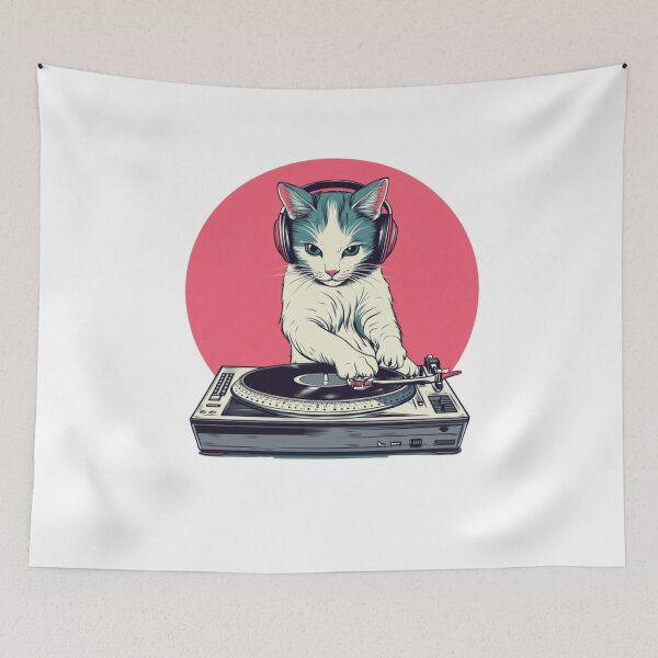 Item preview, Cat DJ Using Turntable designed and sold by AtlanticAvenue.