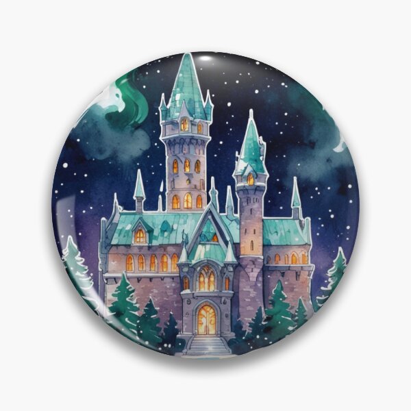 Item preview, Magical Green Winter Castle Sticker designed and sold by pelzolga.