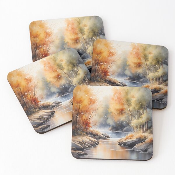 Item preview, Tranquil Autumn River in Watercolor designed and sold by Vitalka-uk.