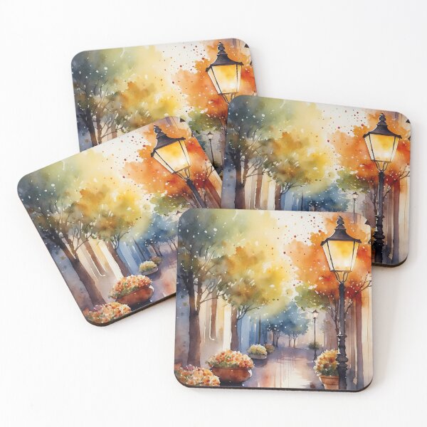 Item preview, Charming Street Scene with Autumn Glow designed and sold by Vitalka-uk.