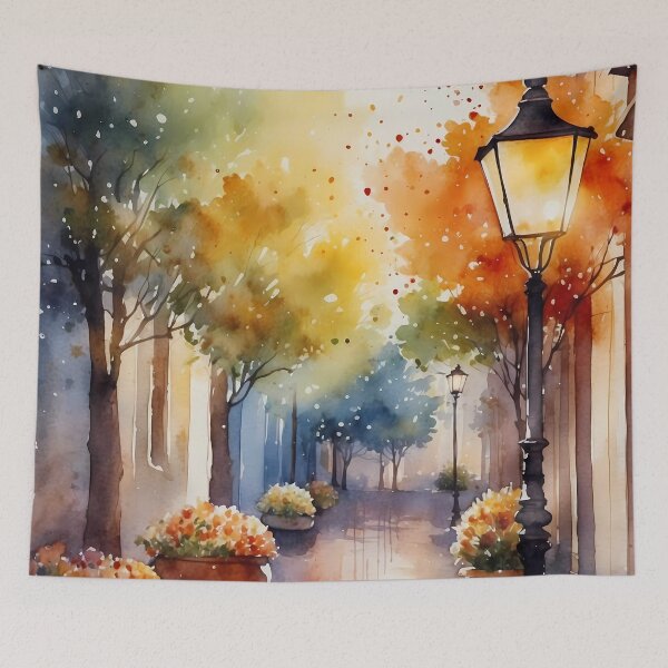 Item preview, Charming Street Scene with Autumn Glow designed and sold by Vitalka-uk.