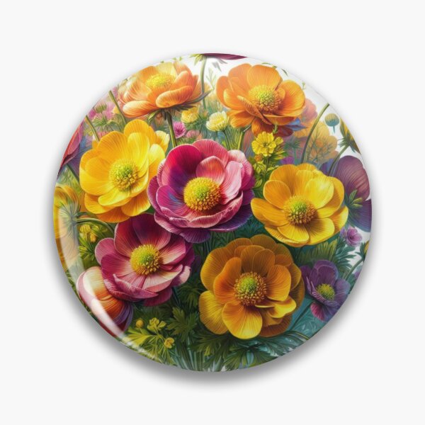 Item preview, Beautiful bouquet of colorful buttercups designed and sold by nicnacc.