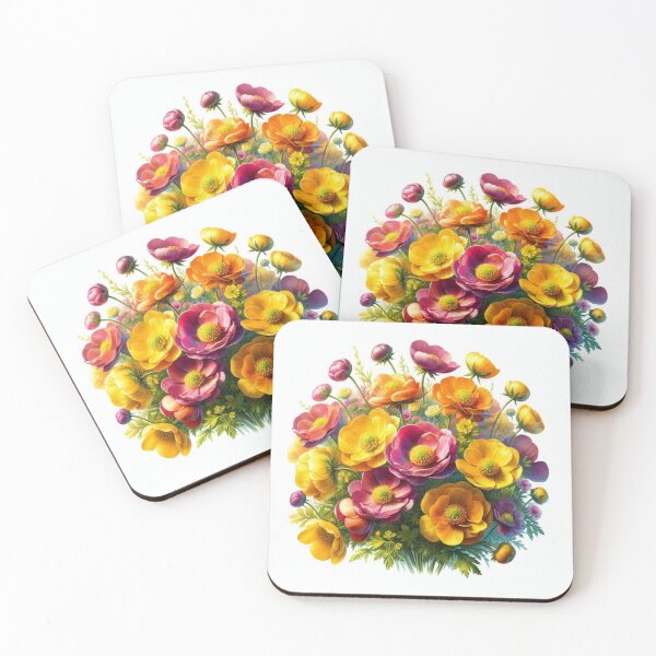 Item preview, Beautiful bouquet of colorful buttercups designed and sold by nicnacc.