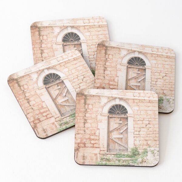 Item preview, Puglia, Italy I Forbidden door in abandoned destroy wood of authentic architectural urbex building to the retro vintage pastel orange aesthetic of a Mediterranean countryside village in Baroque period designed and sold by Julie Travel Photography.