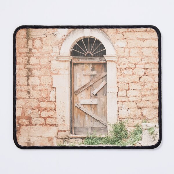 Item preview, Puglia, Italy I Forbidden door in abandoned destroy wood of authentic architectural urbex building to the retro vintage pastel orange aesthetic of a Mediterranean countryside village in Baroque period designed and sold by Julie Travel Photography.