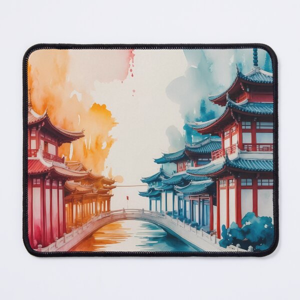 Item preview, Bridge Between Red and Blue Pagodas designed and sold by Vitalka-uk.
