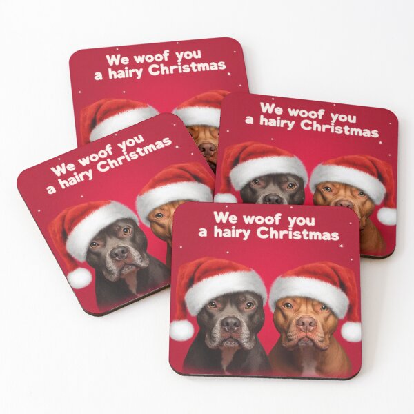 Item preview, Pitbulls - We Woof You a Hairy Christmas designed and sold by 123ks.