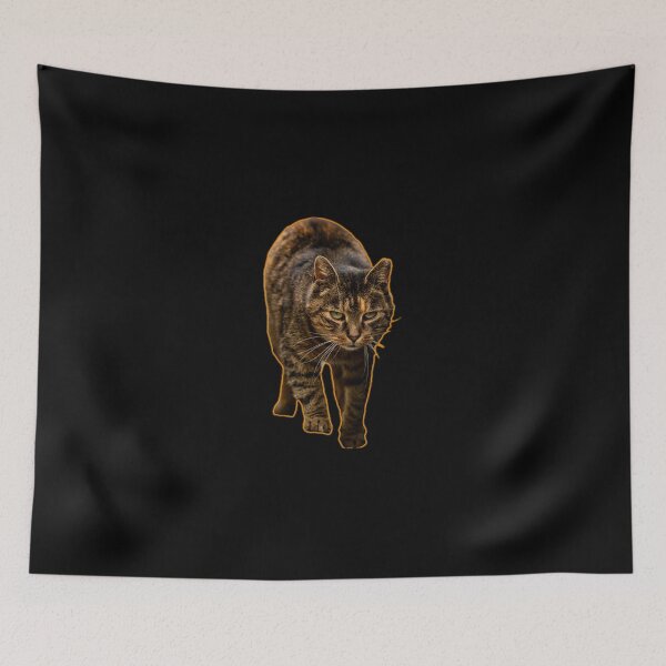 Item preview, A focused cat walking towards the viewer with an intent expression. designed and sold by Piotr Front.