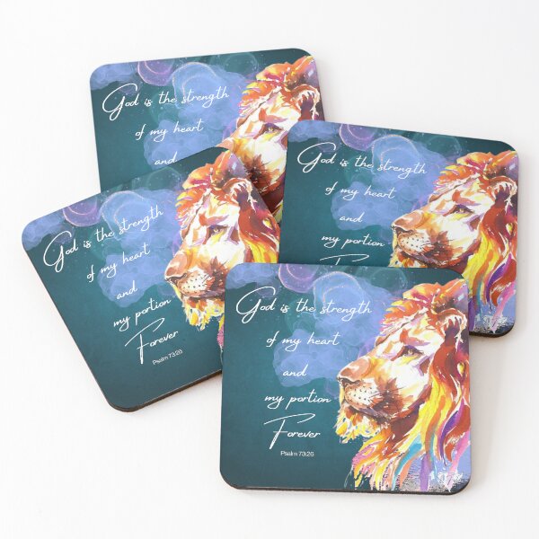 Item preview, Lion of Judah Psalm 73:26 Blue Background designed and sold by SuzanneField79.