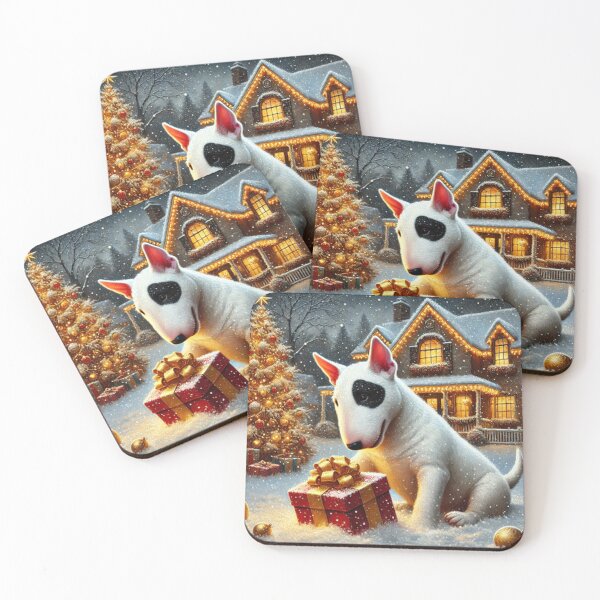 Item preview, Christmas Curiosity – Bull Terrier and the Gift designed and sold by Kenny8716.