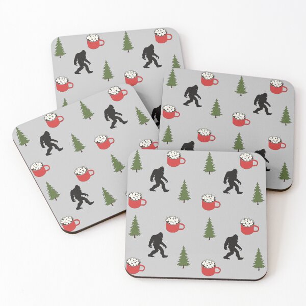Item preview, Bigfoot, Hot Cocoa, Pine Tree, Outdoors Pattern designed and sold by Skull Fern.