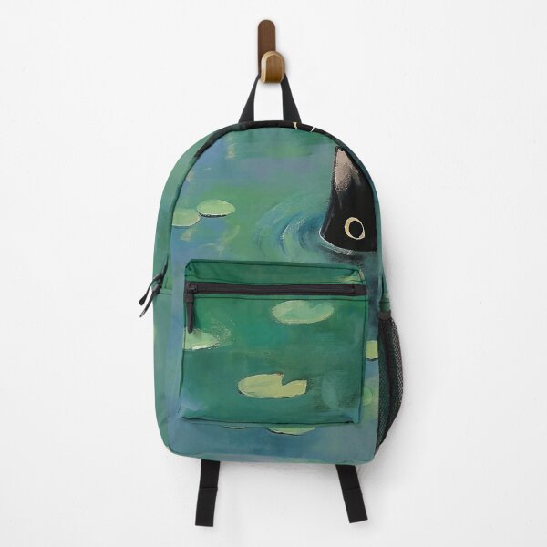 Item preview, Black cat swimming Monet inspiration designed and sold by Nowshin Tasnim.
