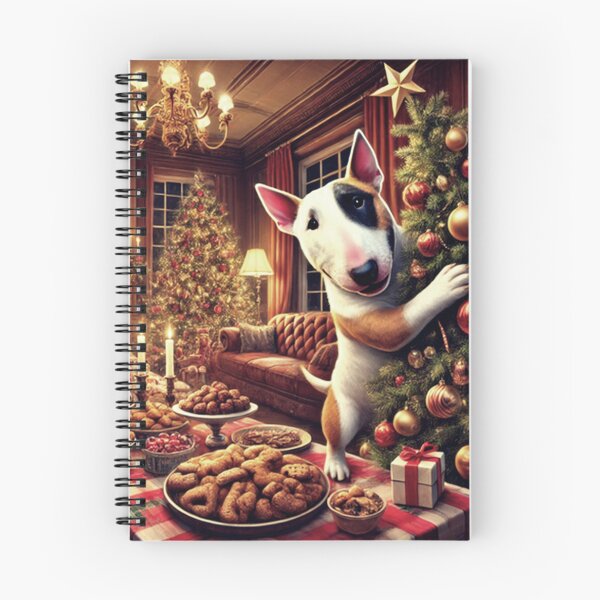 Item preview, Holiday Mischief – Bull Terrier and the Christmas Tree designed and sold by Kenny8716.