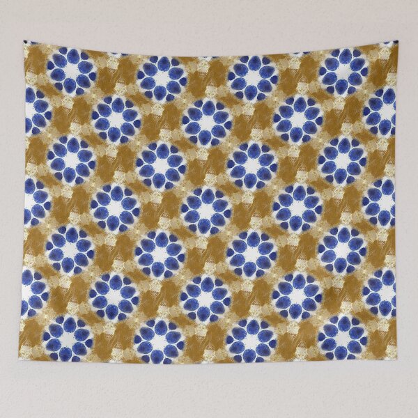 Item preview, Abstract Rock Floral Pattern in Brown and Blue designed and sold by Artistestella.