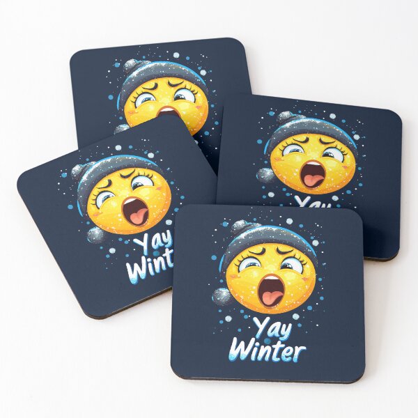 Item preview, "Yay Winter YUCK emoji face" designed and sold by Artbyminga.