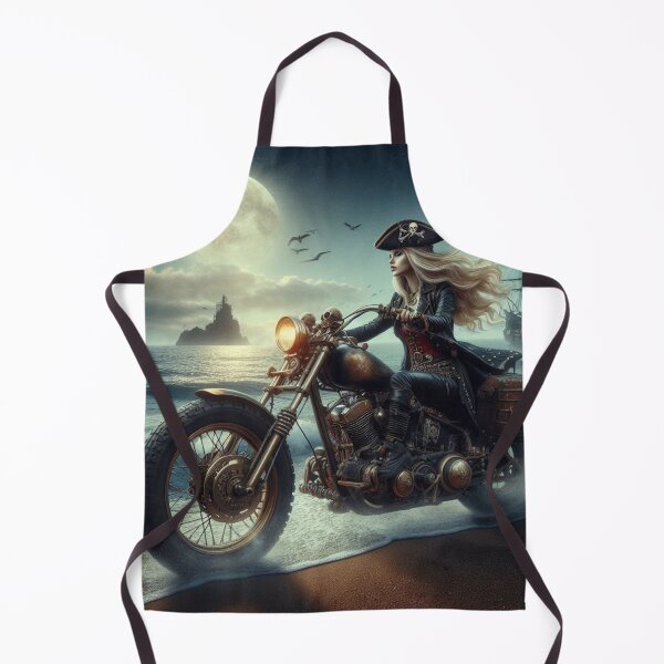 Item preview, Pirate Queen on Steampunk Motorcycle designed and sold by Outlandishrob.