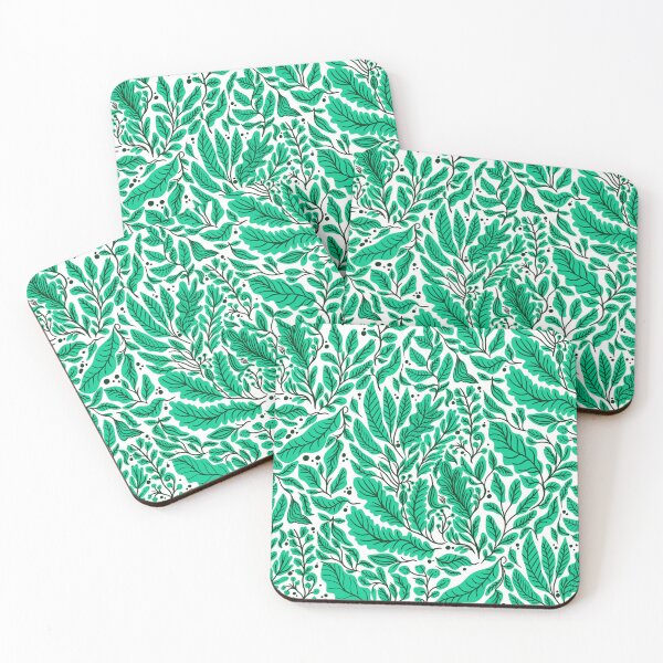 Item preview, Green bohemian elegant aesthetic leaf pattern designed and sold by Daniela Vargas Ilustra.