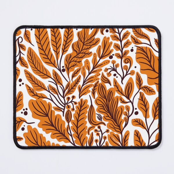 Item preview, Leaf pattern aesthetic elegant bohemian orange yellow autumn designed and sold by Daniela Vargas Ilustra.
