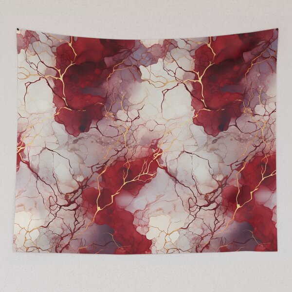 Item preview,  Gold, red, cream, marble effect, seamless pattern merry Christmas, festive, Christmas celebrations designed and sold by SimoesArtistry.