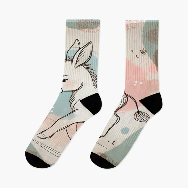 Item preview, Whimsical Donkey with Pastel Watercolor Accents designed and sold by Jonesetcetera.
