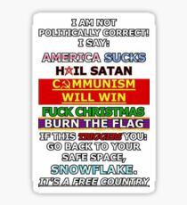 Leftist Political Correctness Meme Sticker Sticker