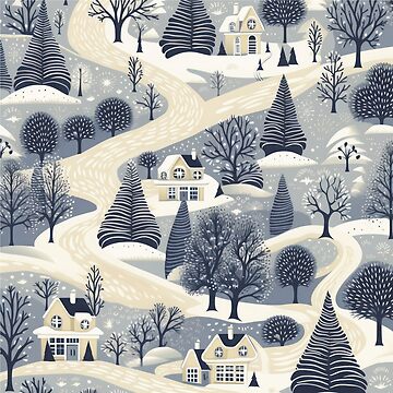 Artwork thumbnail, Winter pattern. Winter landscape. by MagelliShop