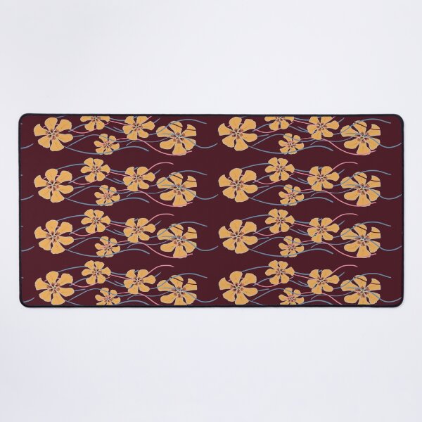 Item preview, Golden Floral Elegance on Burgundy - Modern Botanical Pattern designed and sold by DesignWerkz.